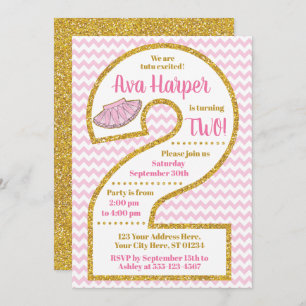 Tutu 2nd Birthday Invitation   Ballerina Party