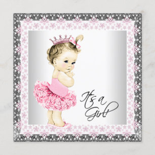 Tutu Baby Girl Ballerina Shower Invitation