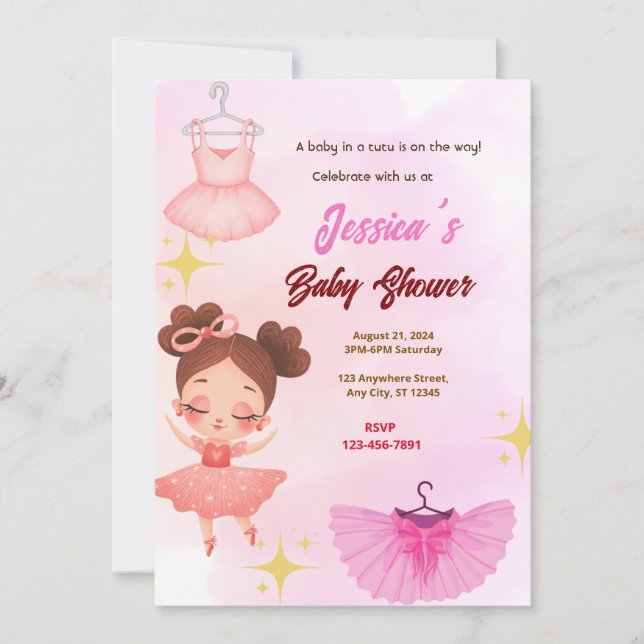 Tutu Baby Shower Invitation (Front)