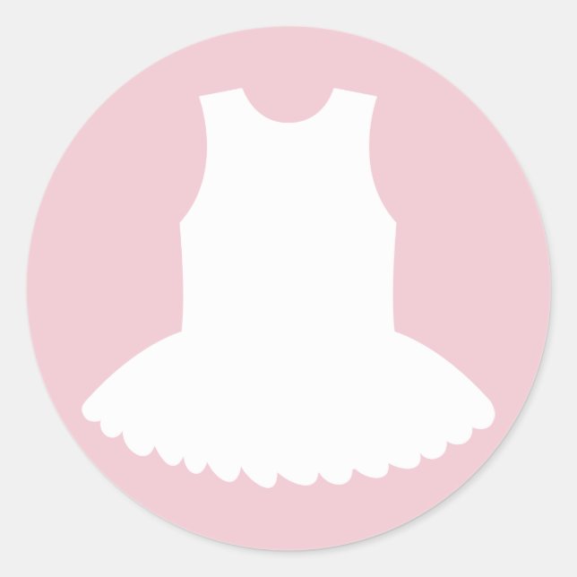 Tutu baby shower stickers for ballerina girl (Front)