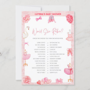 Tutu Ballerina Baby Shower - Editable Name, 5x7 I Invitation