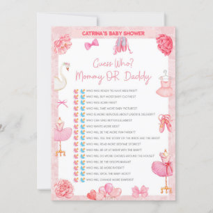 Tutu Ballerina Baby Shower - Editable Name, 5x7 I Invitation