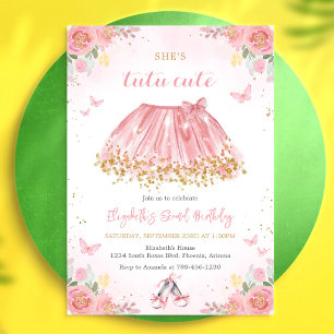 Tutu Ballerina Ballet Birthday Invitation