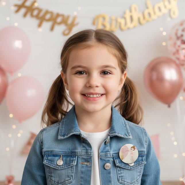 Tutu Ballerina Ballet Dancer Girl 5th Birthday 6 Cm Round Badge (Creator Uploaded)