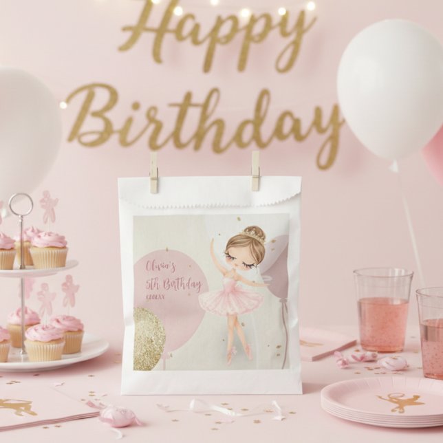 Tutu Ballerina Ballet Dancer Girl 5th Birthday Favour Bags (Creator Uploaded)