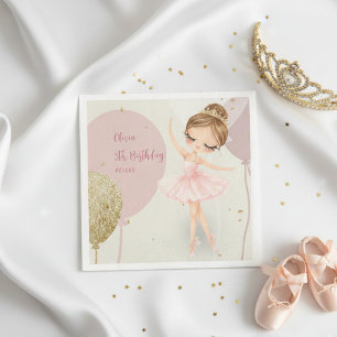 Tutu Ballerina Ballet Dancer Girl Pink Birthday Napkin