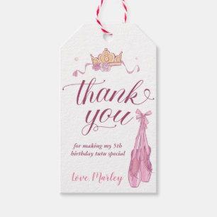 Tutu Ballerina Dance Birthday Thank You Gift Tags