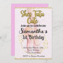 Tutu Ballerina First Birthday invitation