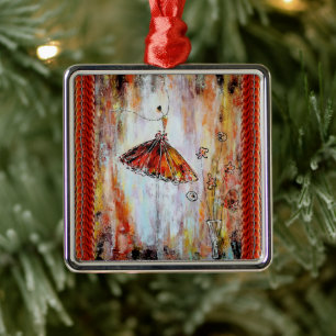Tutu Ballerina Metal Tree Decoration
