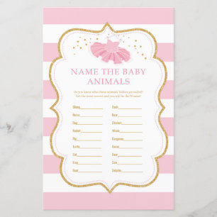 Tutu ballerina name the baby animals baby game