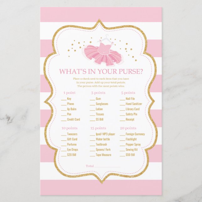 Tutu ballerina what is in your purse baby game (Front)