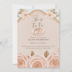 Tutu Ballet Dance Girls Second Birthday Invitation