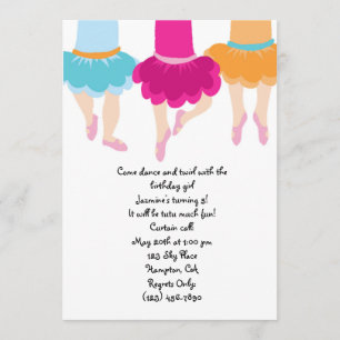 TuTu Ballet Girls Invitation