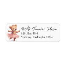 Tutu Bear Return Address Label