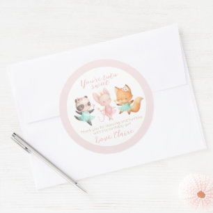 Tutu Cute Ballerina Animal Ballet Birthday Party  Classic Round Sticker