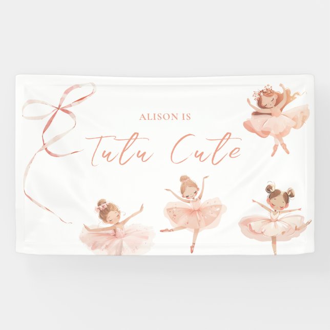 Tutu Cute Ballerina Birthday Banner (Horizontal)