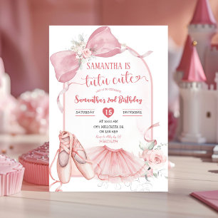 Tutu Cute Ballerina Pink Coquette Second Birthday Invitation