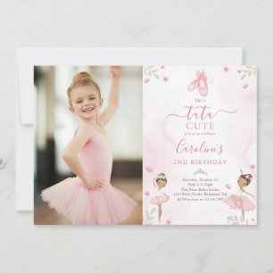 Tutu Cute Ballet Dancer Ballerina Birthday Photo Invitation