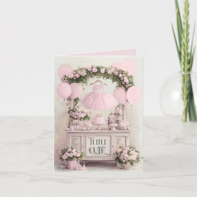 Tutu Cute Ballet Pink Ballerina Theme for Girls Invitation (Front)