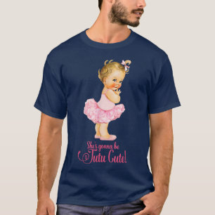 Tutu Cute Ballet Team Girl Baby Gender Reveal T-Shirt