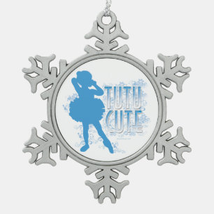 Tutu Cute (blue) Snowflake Pewter Christmas Ornament