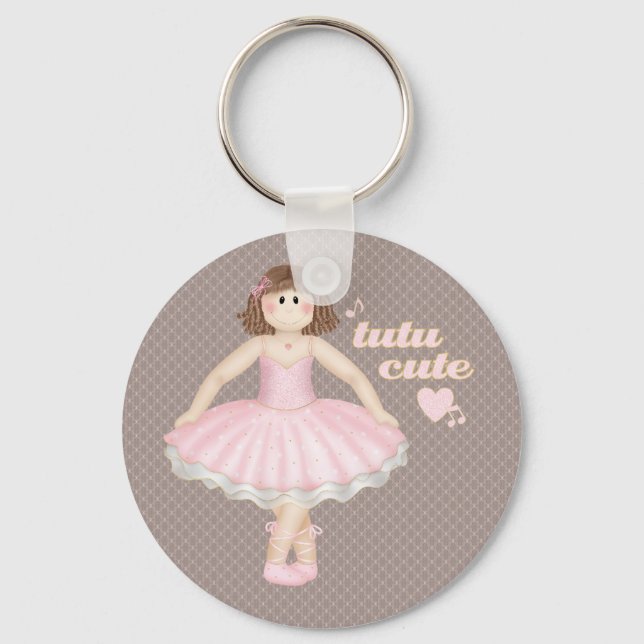 Tutu Cute (Brunette) – Keychain (Front)