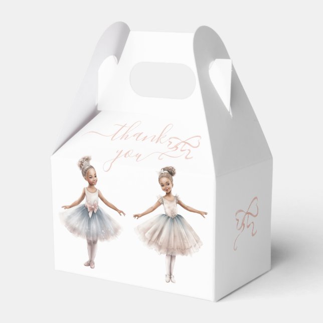 Tutu Cute Elegant Ballerina Birthday Thank You Favour Box (Front Side)