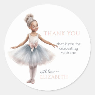 Tutu Cute Elegant Ballerina Watercolor Birthday Classic Round Sticker