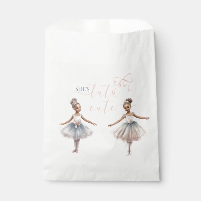 Tutu Cute Elegant Ballerina Watercolor Birthday  Favour Bags (Front)