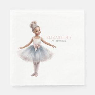 Tutu Cute Elegant Ballerina Watercolor Birthday Napkin