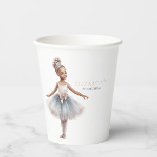Tutu Cute Elegant Ballerina Watercolor Birthday Paper Cups