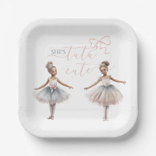 Tutu Cute Elegant Ballerina Watercolor Birthday  Paper Plate