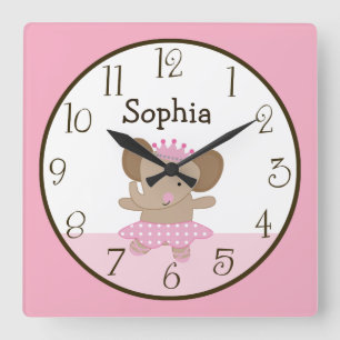Tutu Cute/Elephant Ballerina Kid's Baby Clock