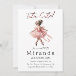 Tutu Cute   Enchanted Ballerina Birthday Party Invitation