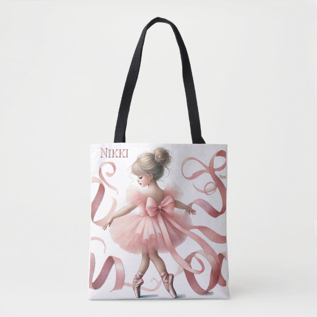 Tutu Cute | Enchanted Ballerina Birthday Party Tote Bag (Front)