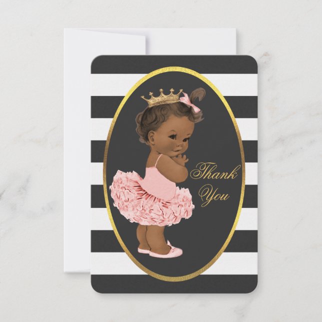 Tutu Cute Ethnic Princess Stripes Thank You (Front)