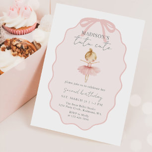 Tutu Cute Girls' Second Ballerina Birthday Invitation