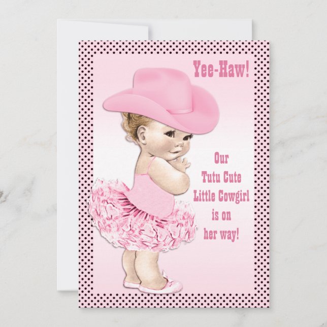 Tutu Cute Little Cowgirl Baby Shower Invitation (Front)
