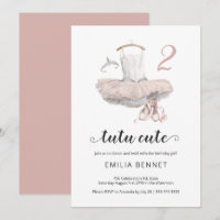 Tutu Cute Minimalist Ballerina Pink 2nd Birthday