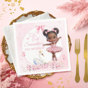Tutu Cute Pink Ballerina Birthday - Afro Princess Napkin
