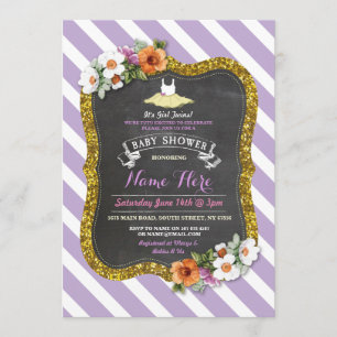 Tutu Cute Purple Lilac Ballet Baby Shower Invite
