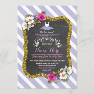 Tutu Cute Purple Lilac Ballet Baby Shower Invite