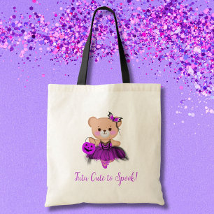Tutu Cute to Spook! Teddy Bear Witch Ballerina  Tote Bag