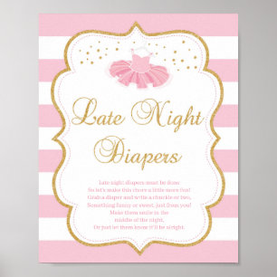 Tutu dress baby shower late night diapers sign