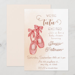 Tutu excited Ballerina Baby Shower Invitation