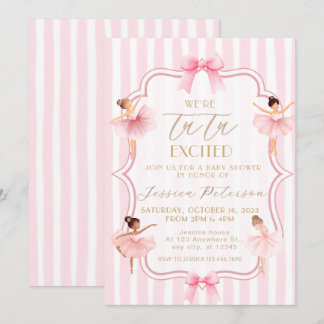 Tutu Excited Ballerina Ballet Baby Shower Invitation