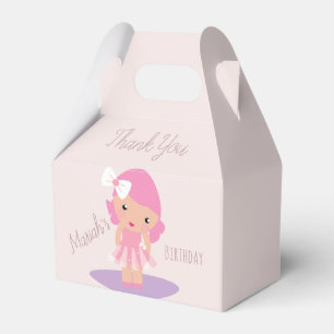  Tutu Girl's Birthday Ballerinas Pink Cartoon Favour Box