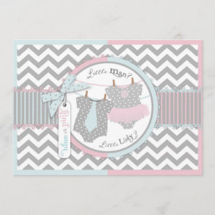 Tutu or Tie Gender Reveal Party Invitation 2