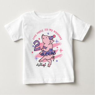 Tutu Piggy 2nd Birthday Custom Baby T-Shirt