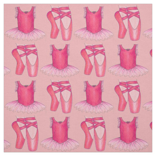 Tutu Pointe Shoe Pink Ballet Ballerina Dance Class Fabric (Swatch)